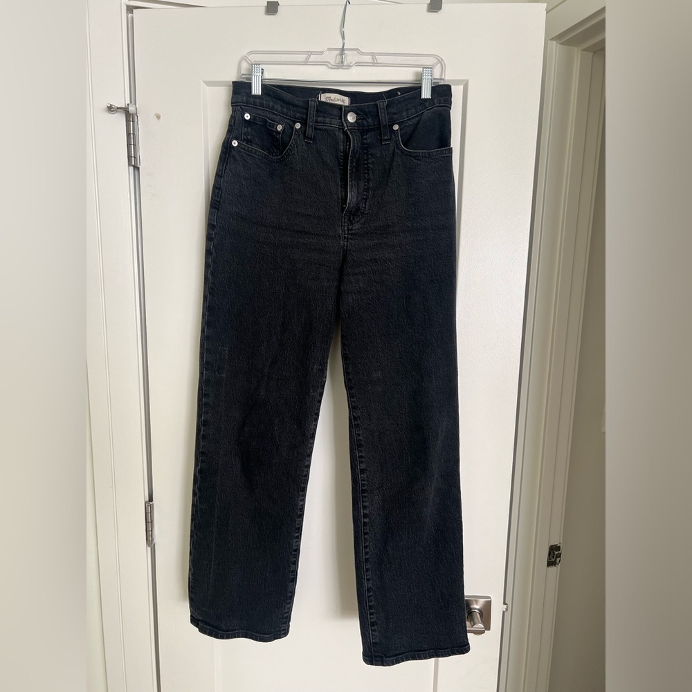 Madewell black perfect vintage wideleg jean